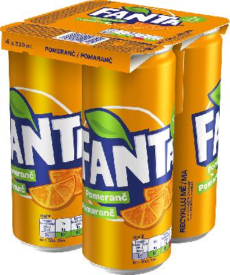 Fanta orange (4pack) 4x0,33l plech